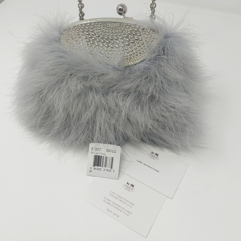 RARE Limited Edition Y2K Coach Poppy  Feather Studded Shoulder Bag - Picture 8 of 10